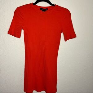 NWT Sanctuary ribbed mini dress. Bright orange. XS